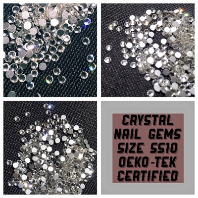 Crystal Nail Gems SIZE SS10 -OEKO-TEX Certified (select your Quantity)