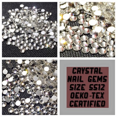 Crystal Nail Gems SIZE SS12 -OEKO-TEX Certified (select your Quantity)