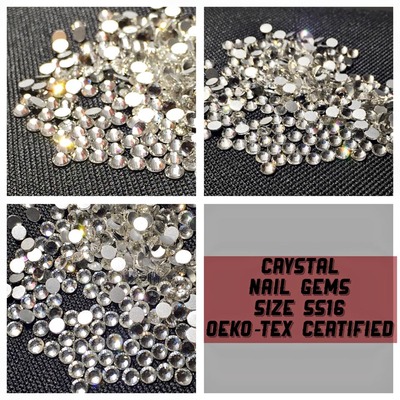 Crystal Nail Gems SIZE SS16 -OEKO-TEX Certified (select your Quantity)