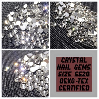 Crystal Nail Gems SIZE SS20 -OEKO-TEX Certified (select your Quantity)