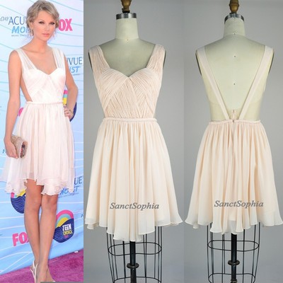 Open Back Sexy Prom Dresses,Champagne Sexy Bridesmaid dress,Sexy Cocktail Dresses,Homecoming Dresses