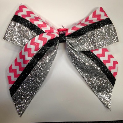 Silver, Pink Chevron, and Black Glitter