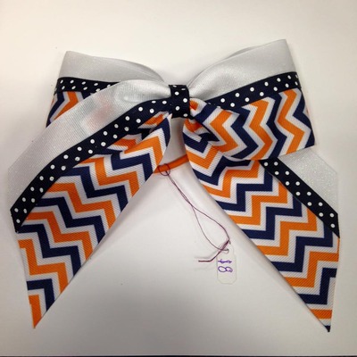 Orange, Navy, and White- Glitter, Dots, Chevron