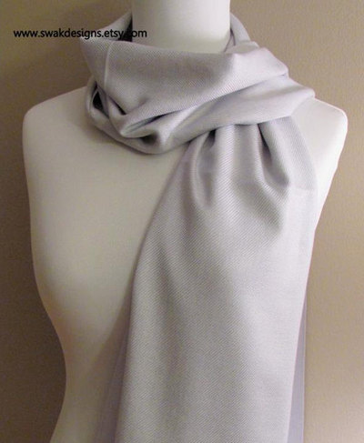 Silver gray pashmina scarf, wedding scarf, wedding shawl