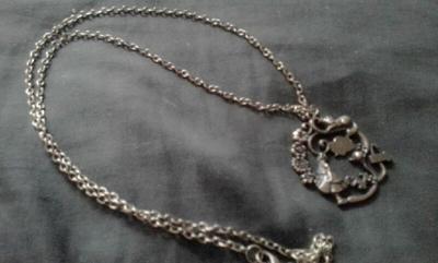 Alice in wonderland antique like pendant and necklace
