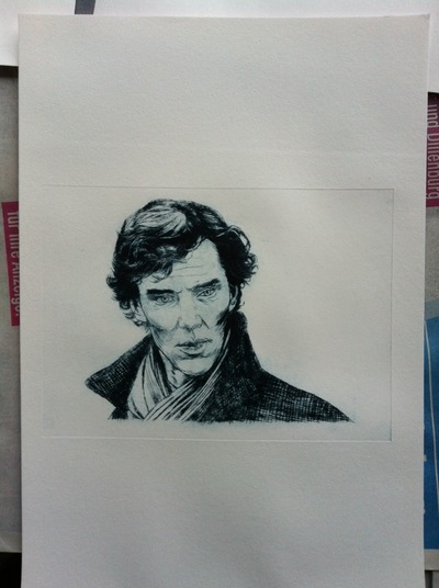 Sherlock Drypoint Etching