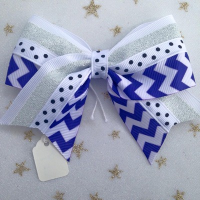 Purple Chevron with Glitter and Black Dots