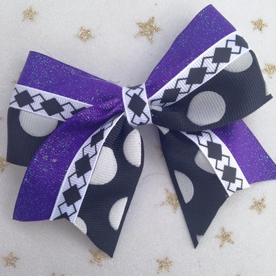 Glitter Purple with Black Dots and Argyle