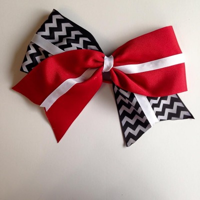 Red with Black Chevron and White