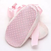 Cute Infant Newborn 6-12 months Baby Girl Pink Flower Lace Ribbon Bow Ties Shoes - Thumbnail 4