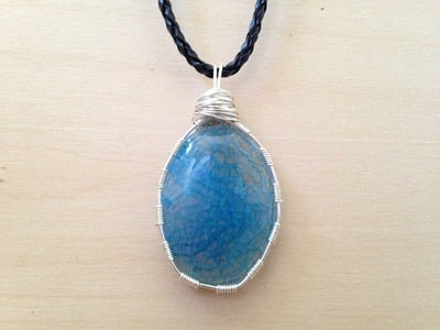 Agate Wire Wrapped Necklace