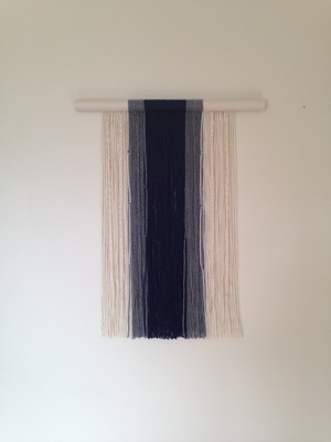 Navy, Gray, and Cream Wall Hanging