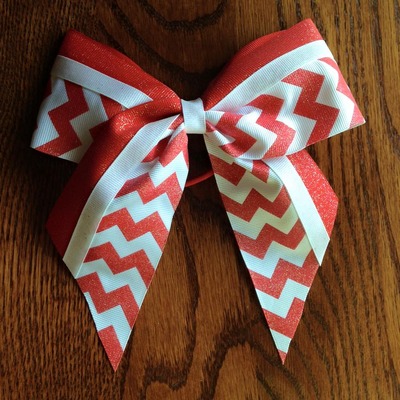 Glitter Red and White with Chevron