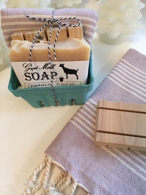 Soap, Tray, and Towel Set