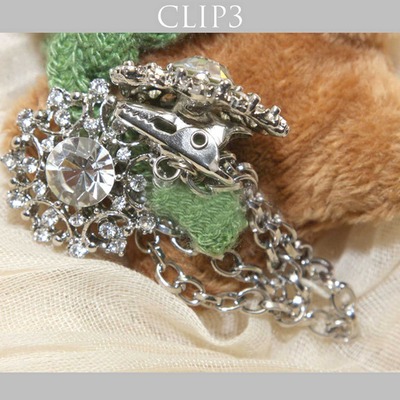 Rhinestone crystal bridal wedding dress wedding hair brooch sweater guard clip - Thumbnail 2