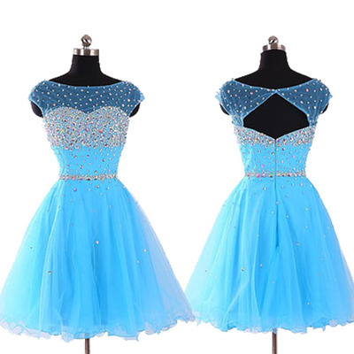 homecoming dress, short prom dress, blue prom dress, charming prom dress, party dress for girls, E911
