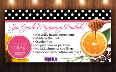 Perfectly Posh - ingredients- Horizontal Vinyl Banner