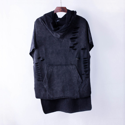 KANYE YEEZ RETRO TATTERED SWEATER HOODIE BLACK T SHIRT