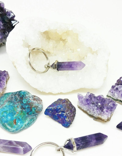 Crystal Keychain Amethyst Keychain