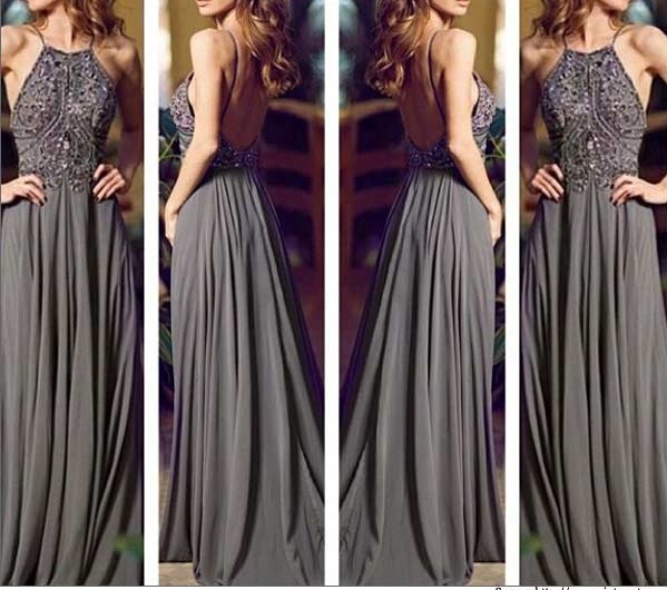 gray prom dress,backless prom dress,cheap prom dress,party Prom Dresses,evening Dresses,1503657
