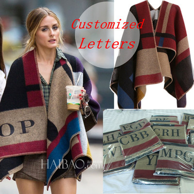 Cashmere Wool Monogramed Poncho