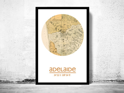 ADELAIDE - city poster - city map poster print