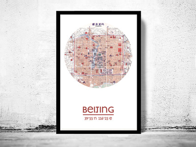 BEIJING - city poster - city map poster print
