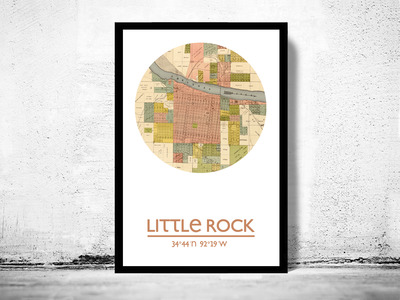 LITTLE ROCK - city poster - city map poster print