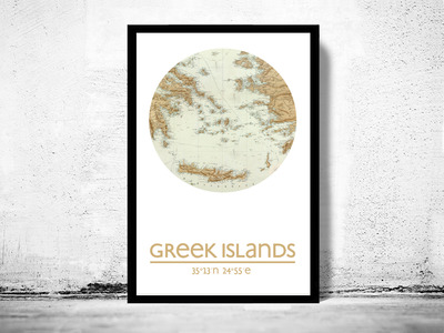 GREEK ISLANDS - city poster - city map poster print