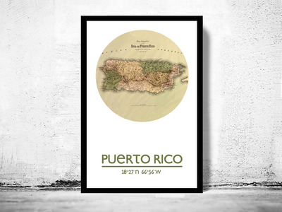 PUERTO RICO - city poster - city map poster print
