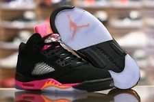 Jordan retro 5 black pink orange (big kids)