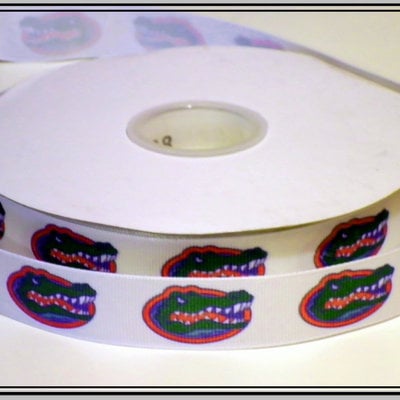 7/8" florida university inspired custom printed grosgrain ribbon - Thumbnail 3