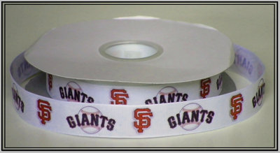 7/8" San Fran Giants Inspired Custom Printed Grosgrain Ribbon