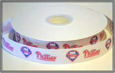 7/8"  Phillies Inspired Custom Printed Grosgrain Ribbon