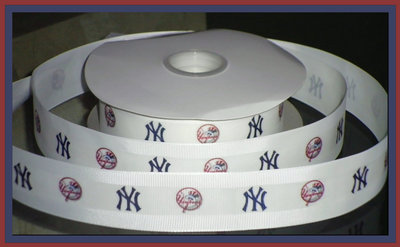 1.5"  Yankees Inspired Custom Printed Grosgrain Ribbon