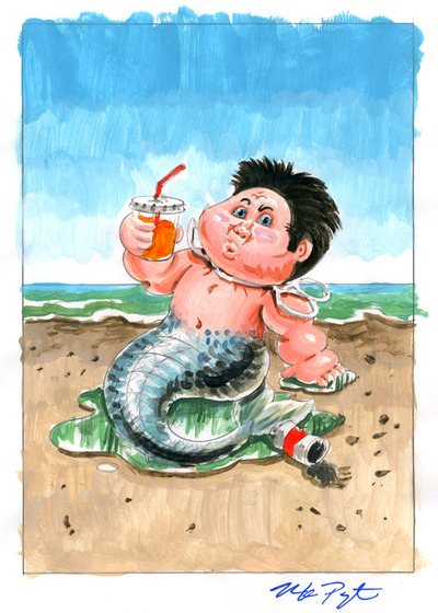 Mer MANNY / BALOO Steel Color Rough- CUSTOM Garbage Pail Kids