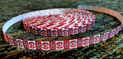 3/8" Red Sox Inspired Custom Designed Ribbon - 5 yd.