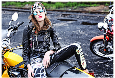 MAXMARTIN PATCH WORK SLIM PU LEATHER JACKET M1002J453