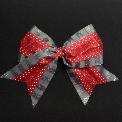 Red and Dark Grey- Stripes, Dots, and Glitter