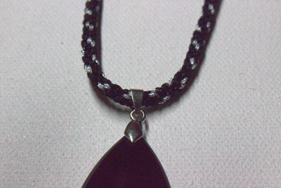 Black teardrop pendant necklace