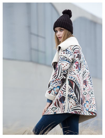 EUROPEAN STYLE FLORAL FIGURED COTTON PADDED JACKET 15DC224