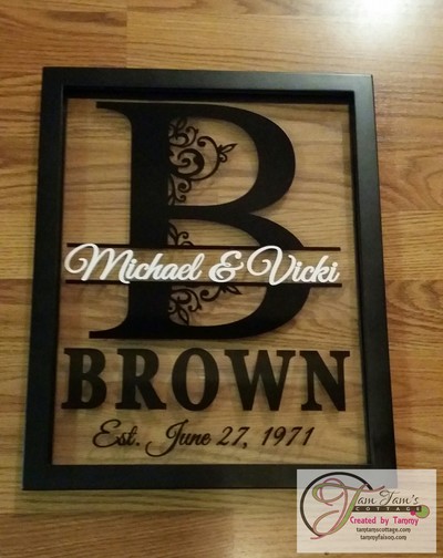 Personalized Last Name Floating Frame 11x14