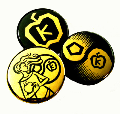 Discordian Sigils - Gold Foil Button 3-pack
