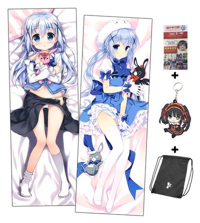 Brand New Chino Kafuu Anime Dakimakura Japanese Hugging Body Pillow Cover GZFONG530