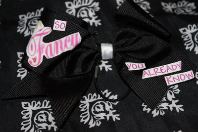 "I'M SO FANCY, YOU ALREADY KNOW" - 2 in Black Grosgrain Ribbon with a Silver