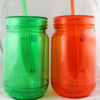 Plastic Mason Jar Tumbler; Customize Your Design 20oz - Thumbnail 1