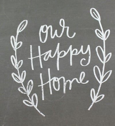 PRINT "OUR HAPPY HOME" 11x 14 Chalkboard Quotes Collection