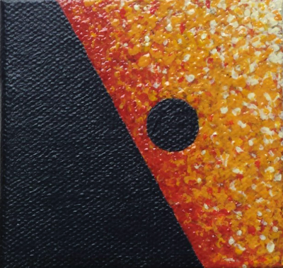 Mercury Retrograde in Virgo III | Acrylic on Canvas | 3"x3" Original Pocket Painting