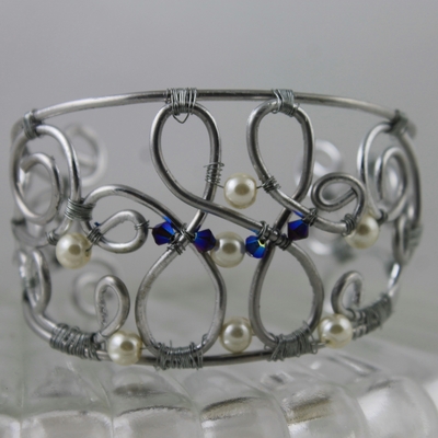 "Floating Pearls" Silver Bracelet