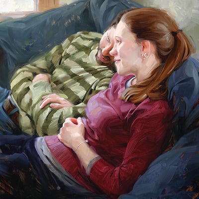 Couple - print of original oil painting - Thumbnail 4